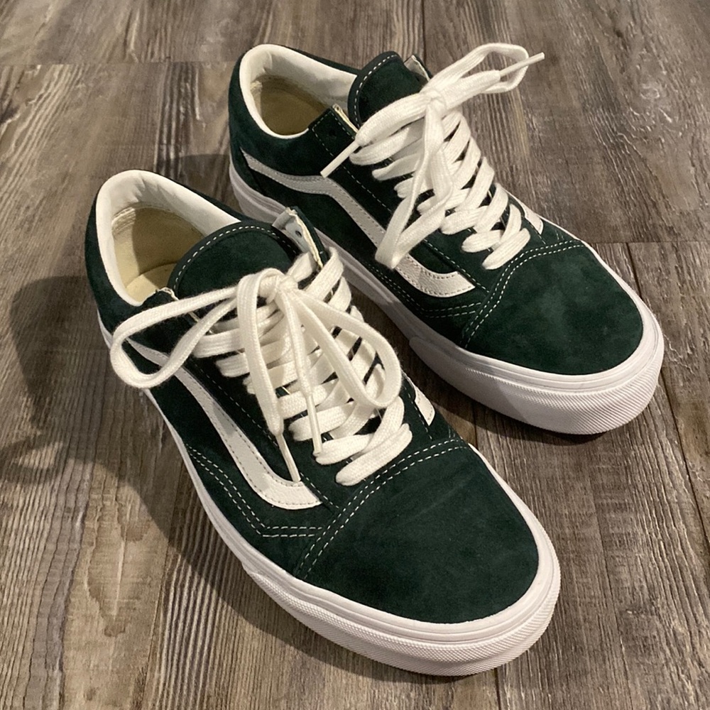 Vans Dark Green Pig Suede Old Skools